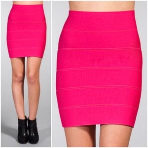 BCBGMaxazria Hot Pink Bandage Skirt